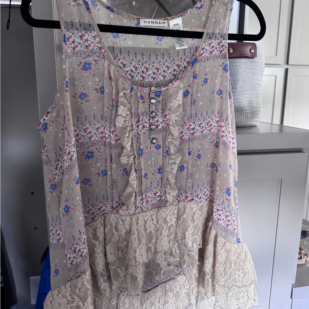Hannah Multicolor Floral Lace Blouse